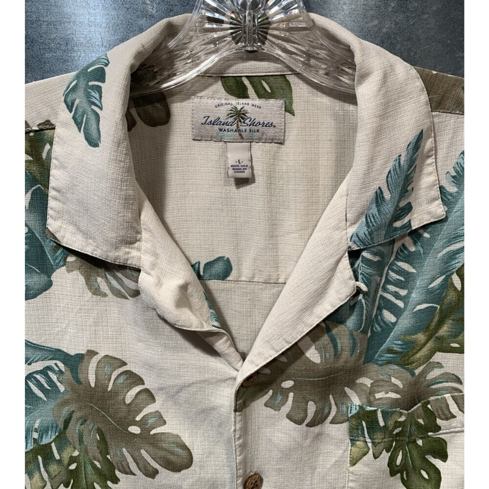 Island Shores Hawaiian Shirt Mens Large 100% Washable Silk Button Up Large - Picture 8 of 16